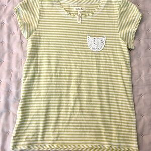 Matilda Jane Green and White Short Sleeve Tee